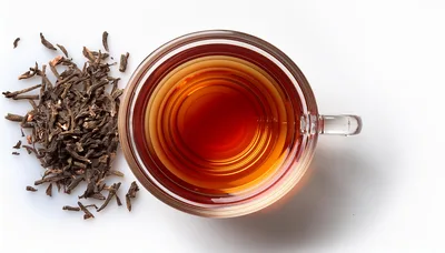 Top View Of A Cup Of Black Tea