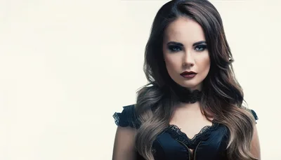 Portrait Of A Woman With Dark Makeup And Choker