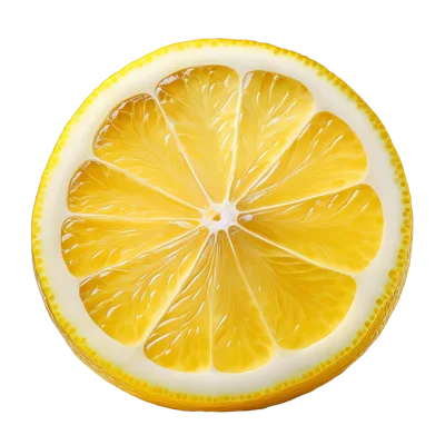 Fresh Lemon Slice Isolated On White Background