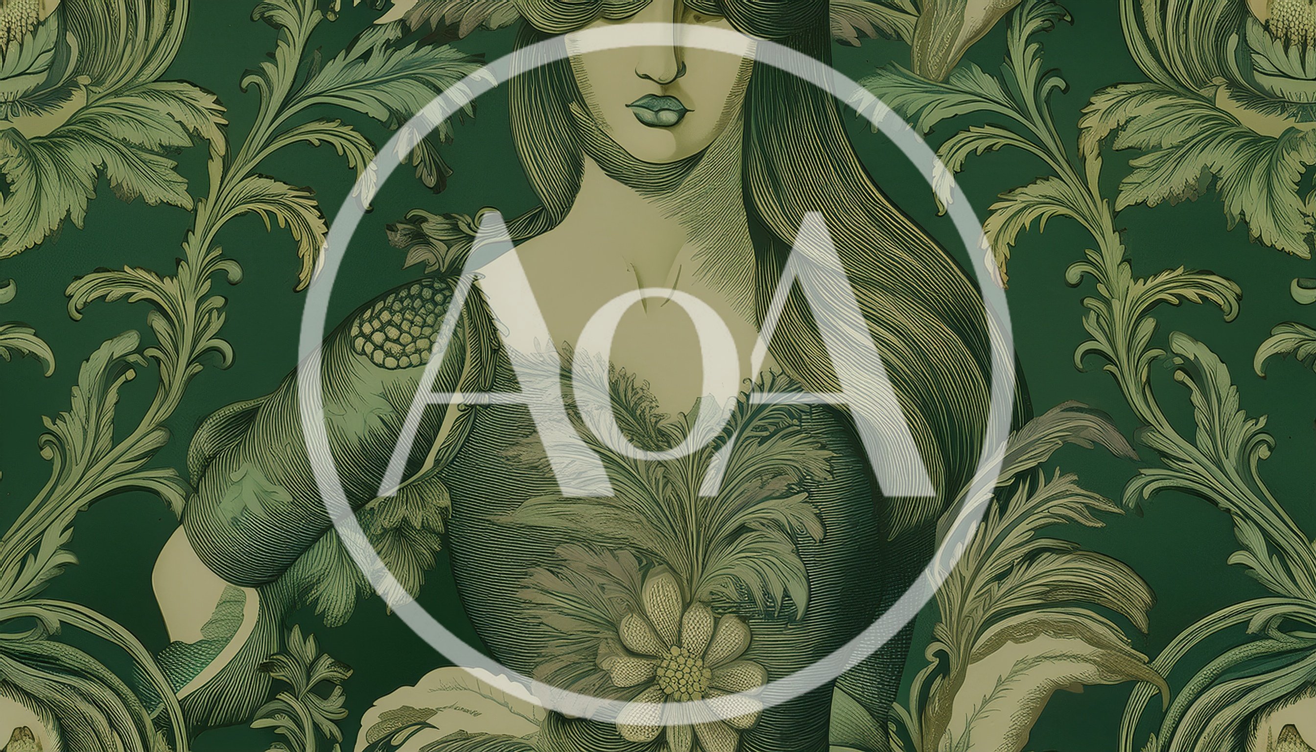 Art Nouveau Portrait Of A Woman With Floral Pattern