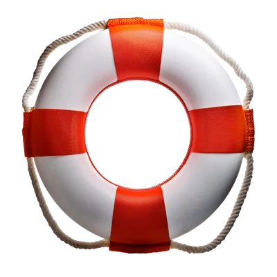 Classic Orange And White Lifebuoy Ring Isolated