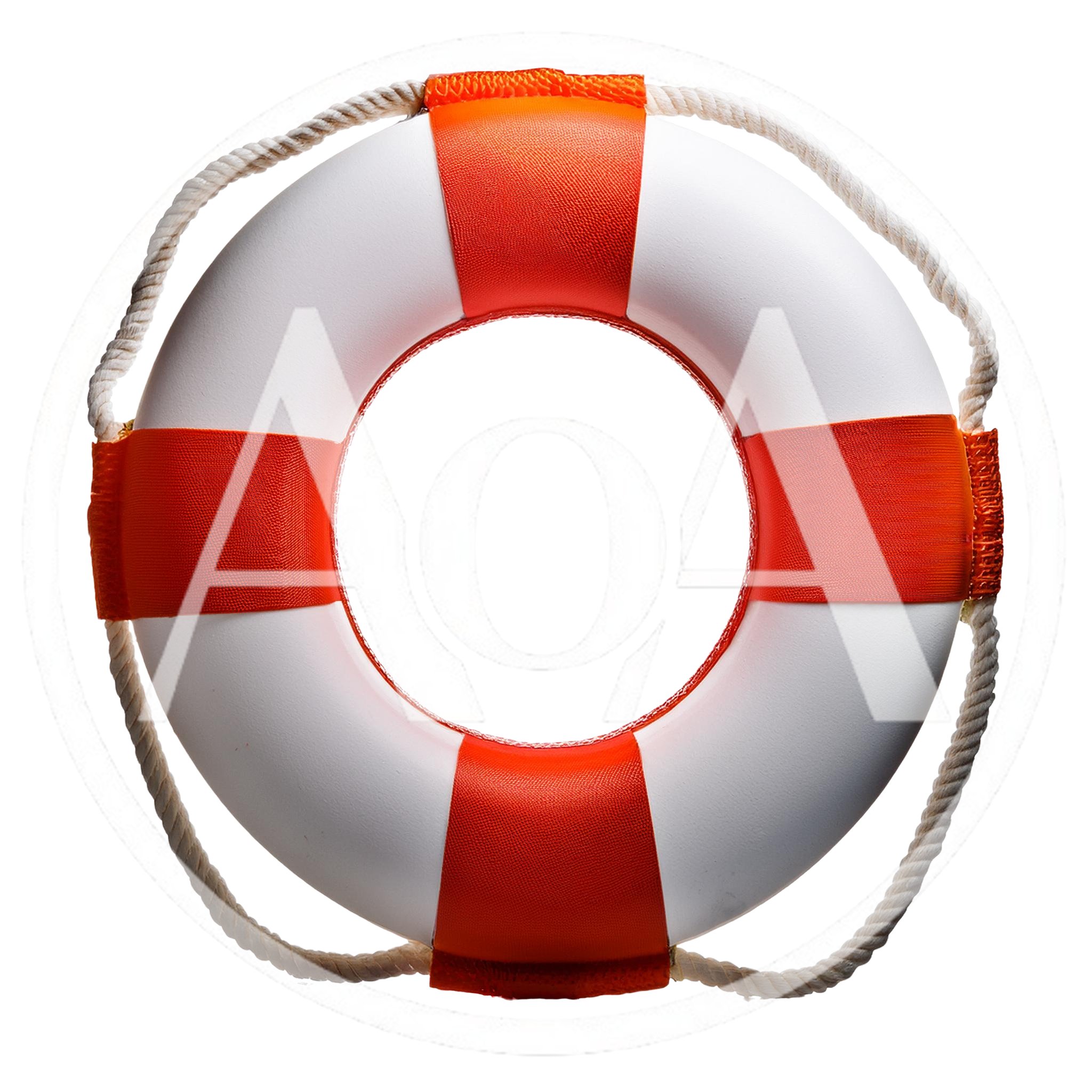 Classic Orange And White Lifebuoy Ring Isolated