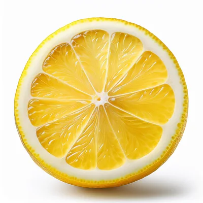 Fresh Lemon Slice Isolated On White Background