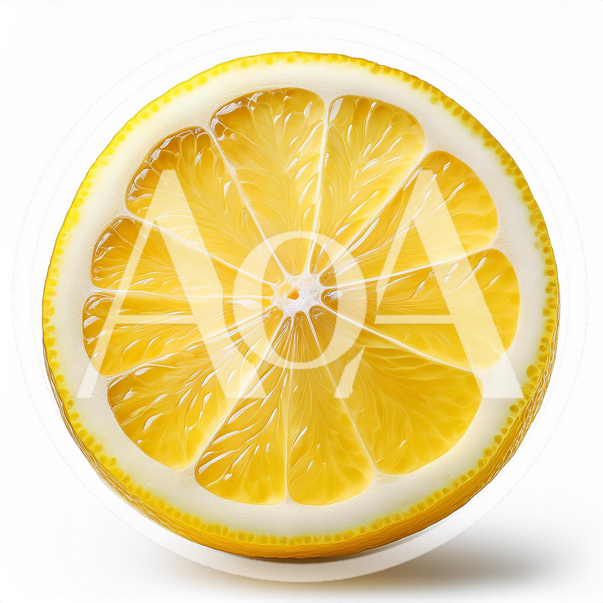 Fresh Lemon Slice Isolated On White Background