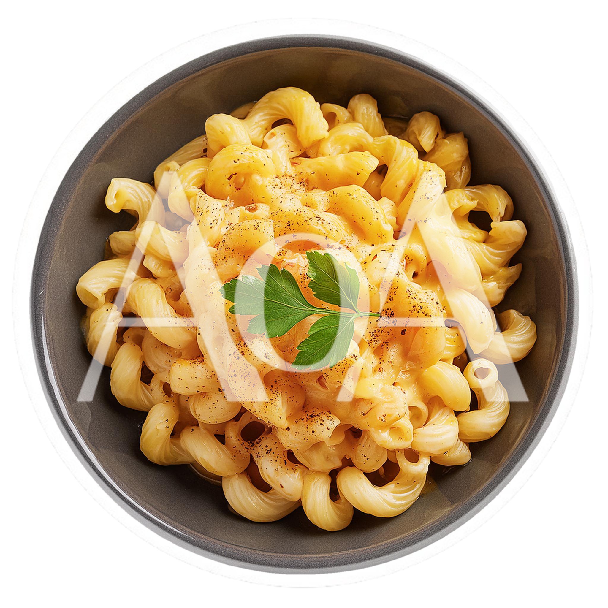 Bowl Of Creamy Macaroni And Cheese With Parsley