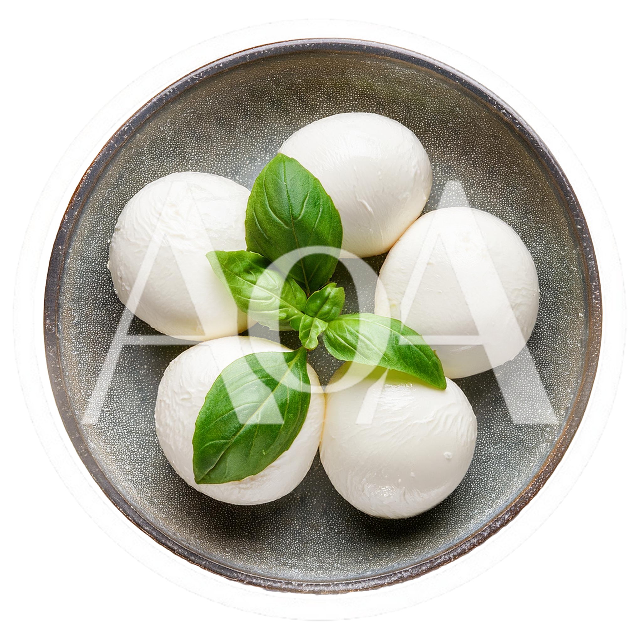 Fresh Mozzarella Cheese Balls With Basil Leaves