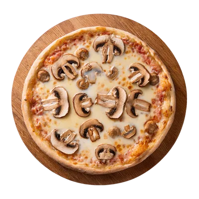 Top Down View Of A Mushroom Pizza