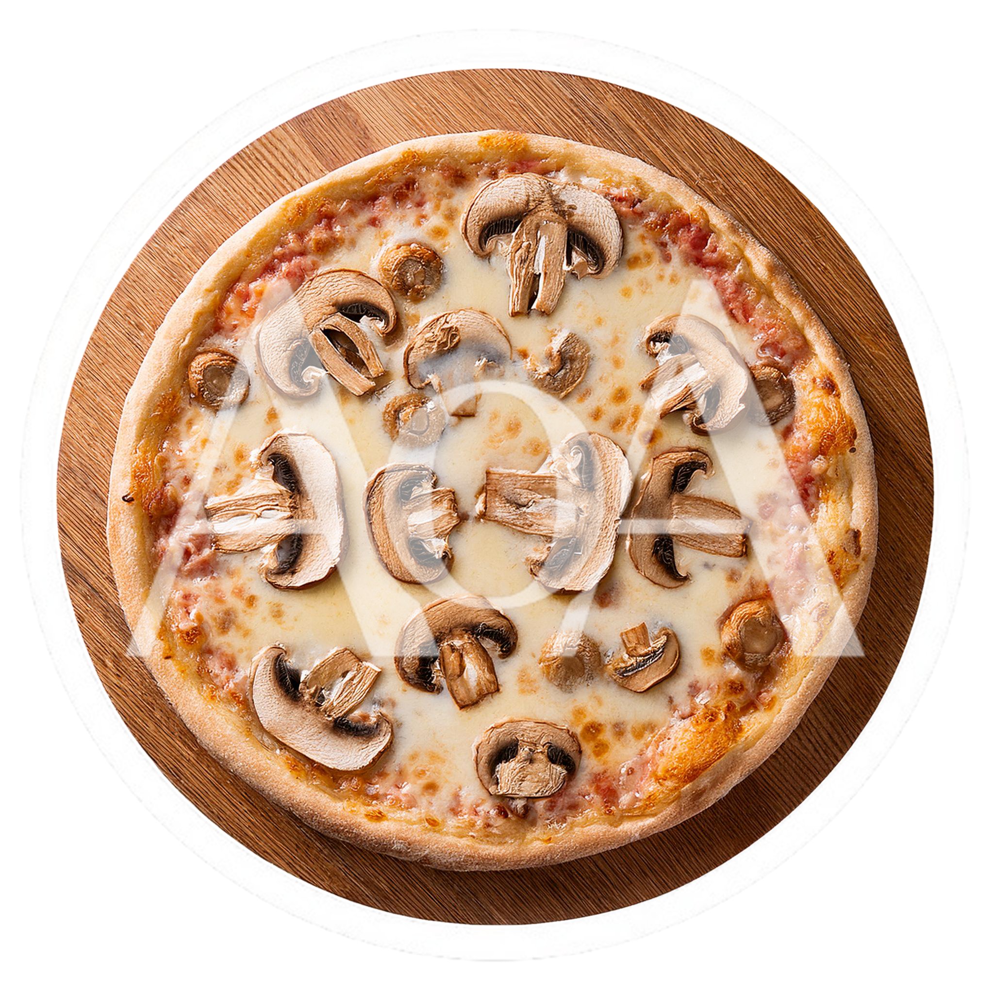 Top Down View Of A Mushroom Pizza