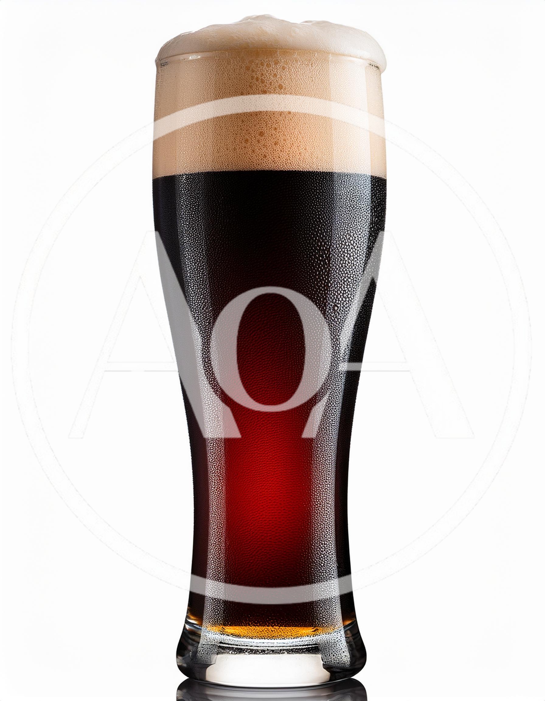 Glass Of Dark Beer With Thick Foam Head