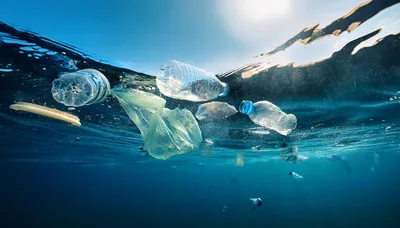 Plastic Waste Floating In The Ocean