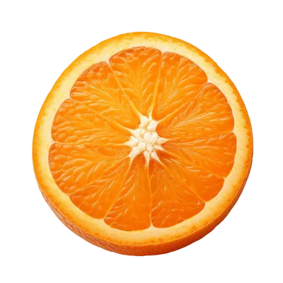 Fresh Sliced Orange Fruit Isolated On White Background