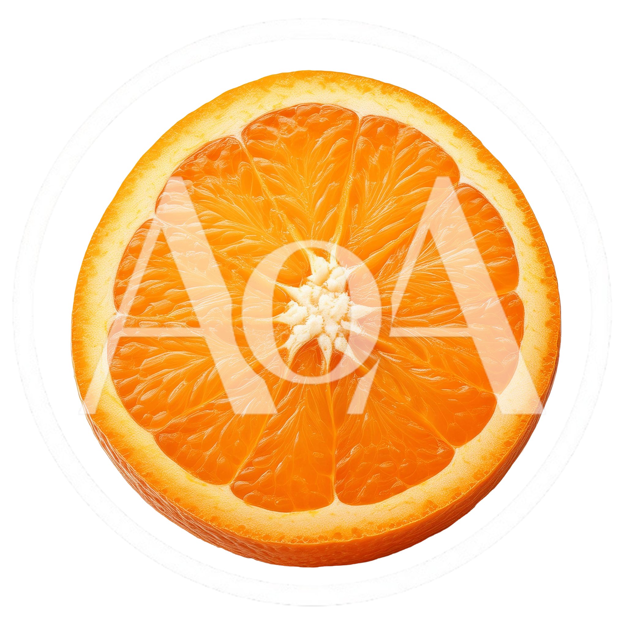 Fresh Sliced Orange Fruit Isolated On White Background