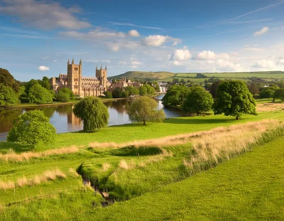 Ely Cathedral Overlooking The River Great Ouse