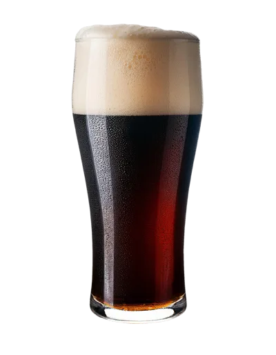 Glass Of Dark Stout Beer With Thick Foam
