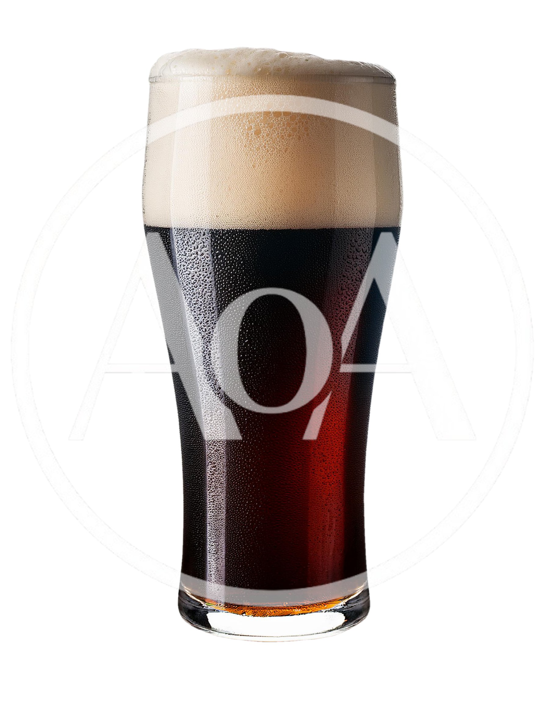Glass Of Dark Stout Beer With Thick Foam
