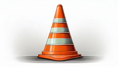 Orange Traffic Cone With Reflective Stripes