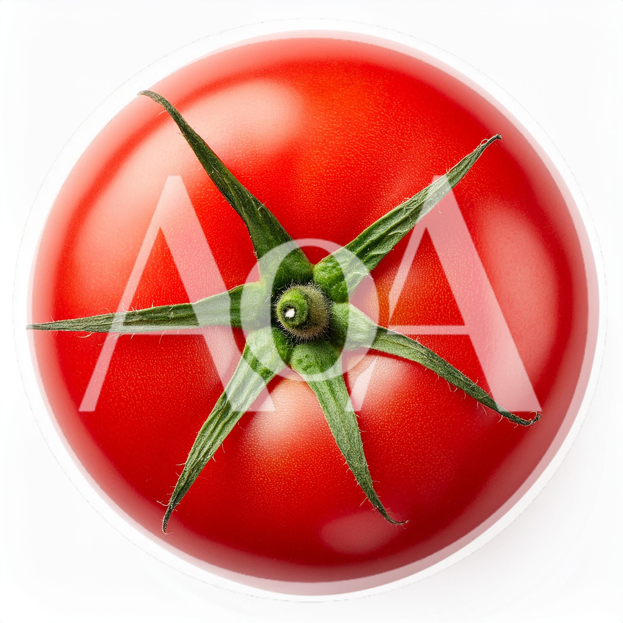 Top Down View Of A Fresh Red Tomato