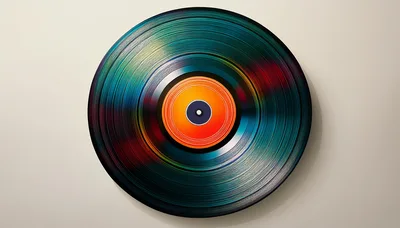 Colorful Vinyl Record Spinning On A Plain Background