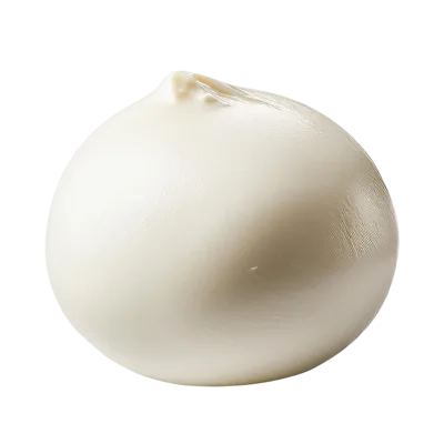 Fresh Mozzarella Ball Isolated On Black Background