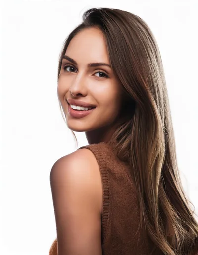 Portrait Of A Smiling Young Woman Looking Back