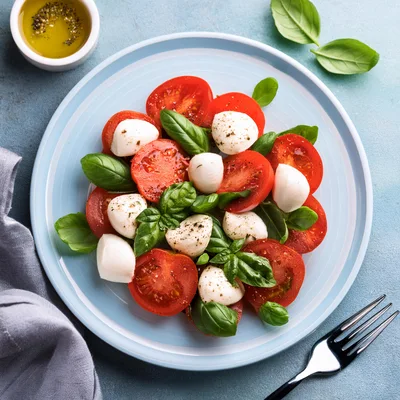 Caprese Salad With Fresh Mozzarella And Tomatoes