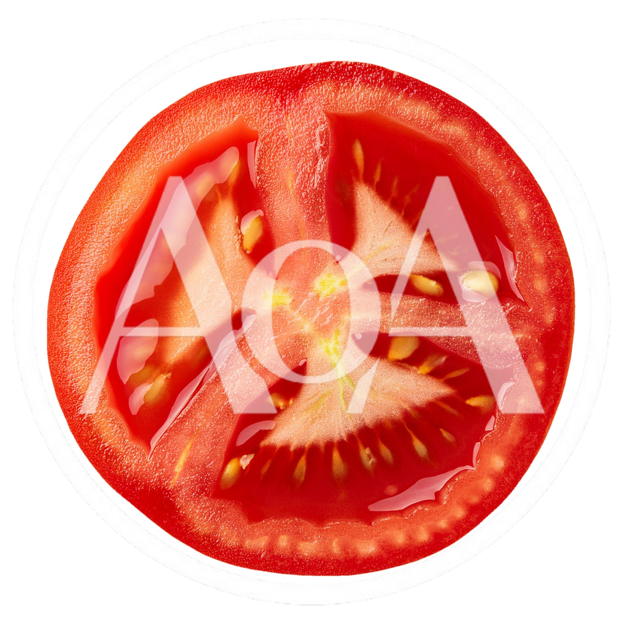 Fresh Red Tomato Slice Isolated On White Background
