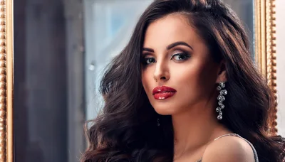 Portrait Of A Beautiful Woman With Glamorous Makeup