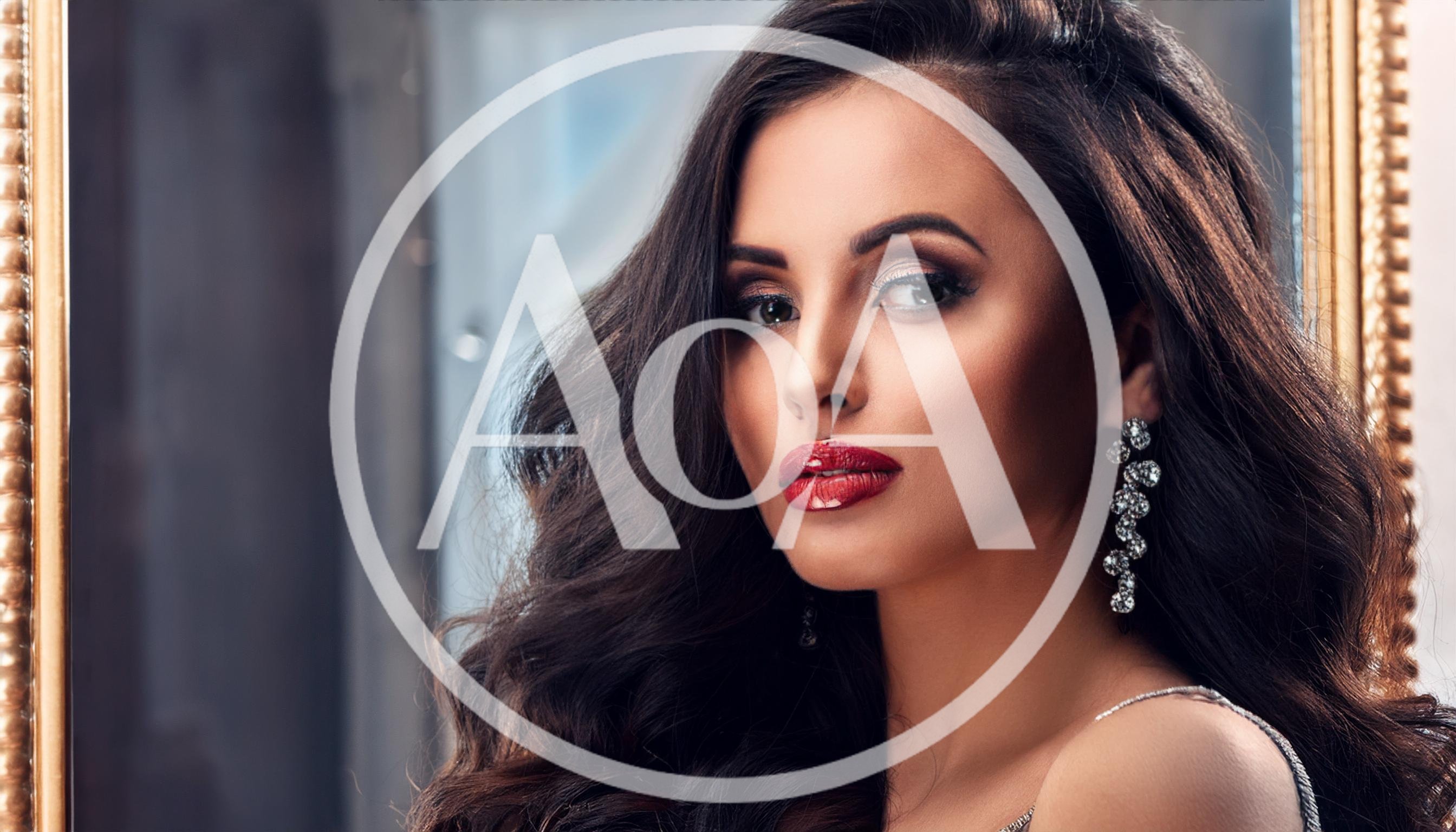 Portrait Of A Beautiful Woman With Glamorous Makeup