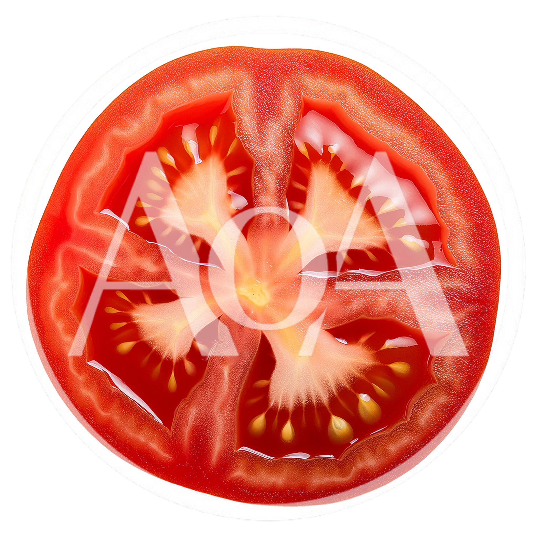 Fresh Red Tomato Slice Isolated On White Background