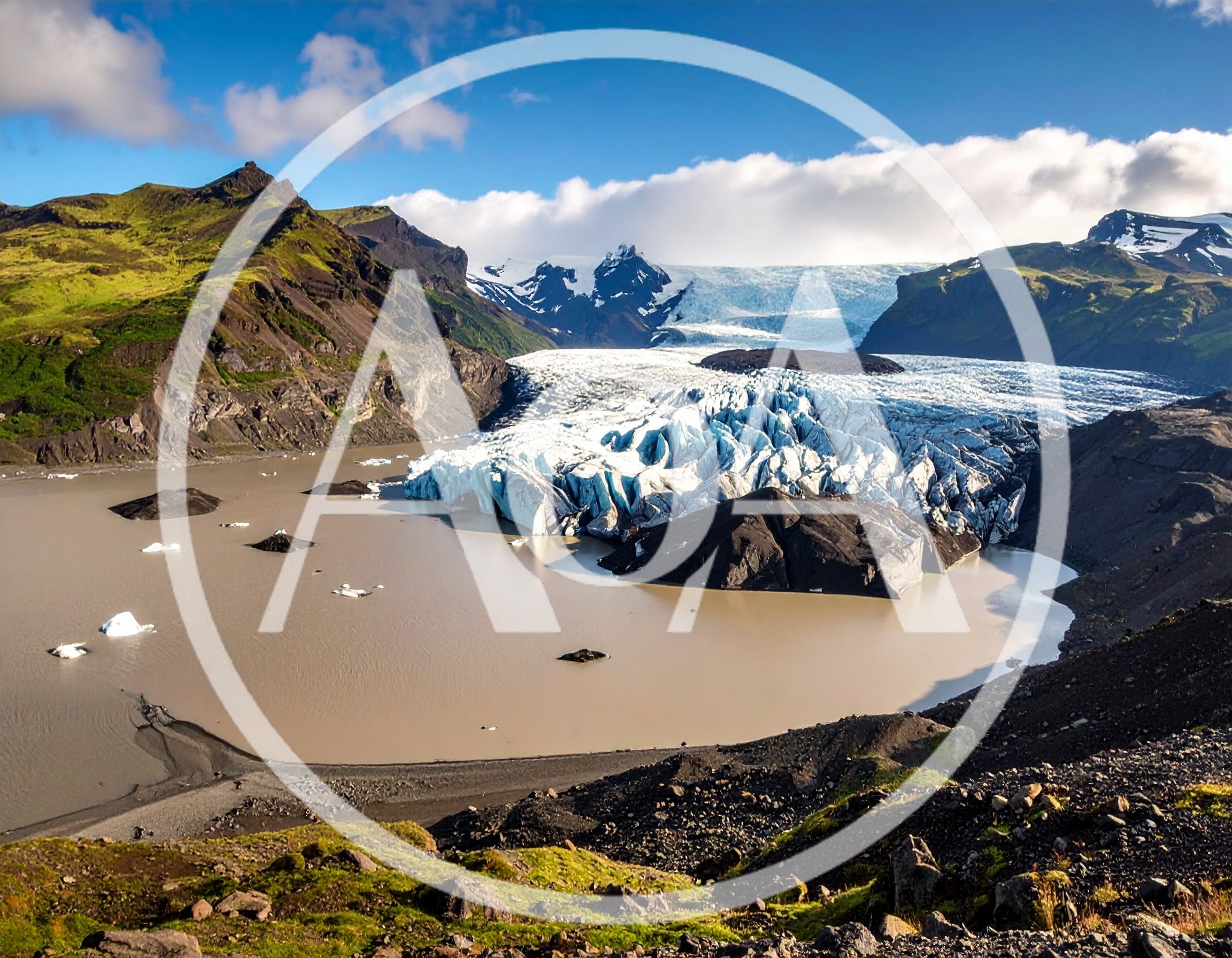 Svínafellsjökull Glacier Tongue and Proglacial Lake in Iceland