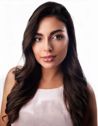 Portrait Of A Beautiful Young Woman With Long Hair