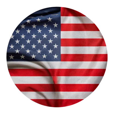 Circular American Flag With Fabric Texture