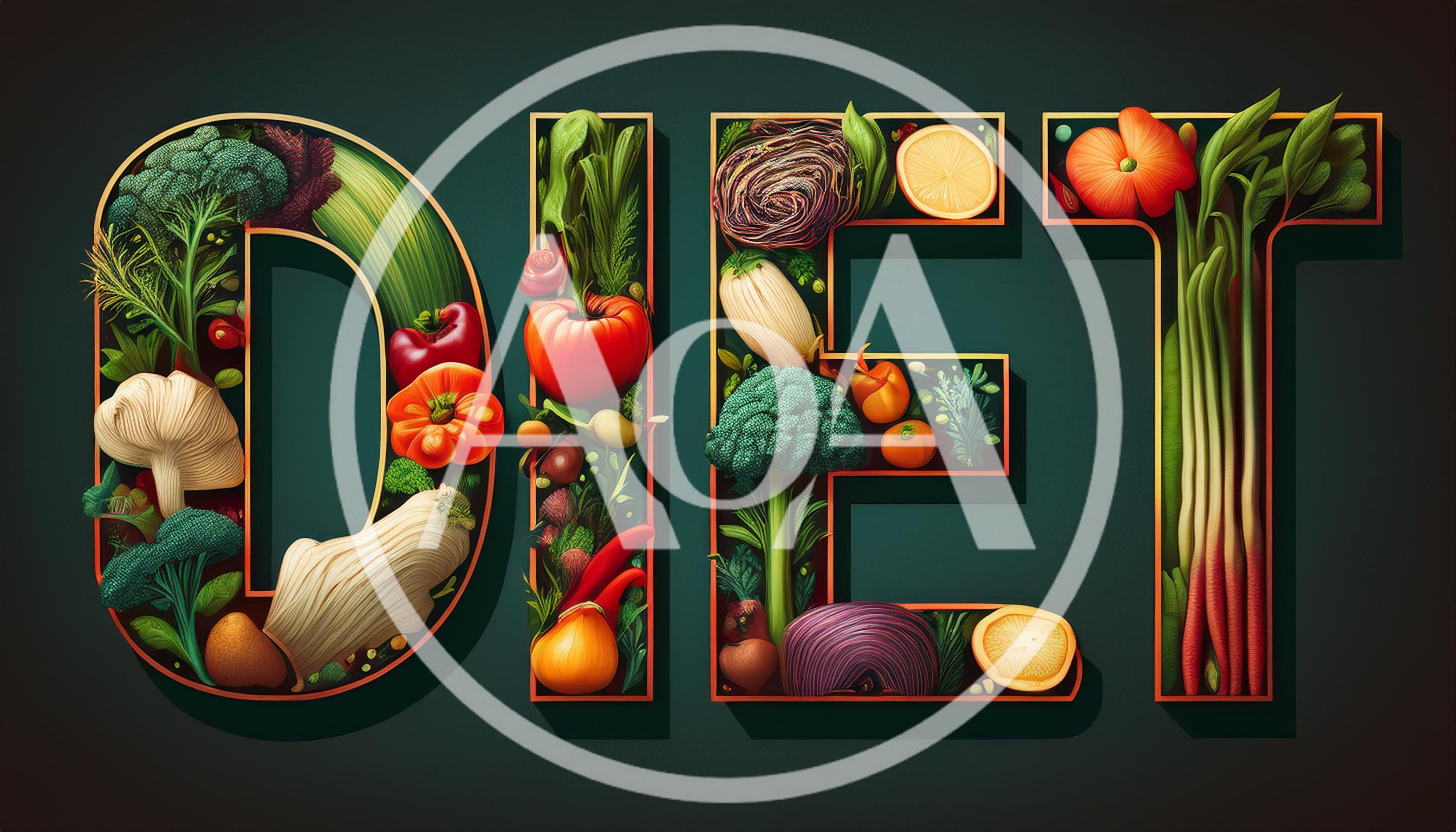 Vegetable Typography Spelling The Word Diet