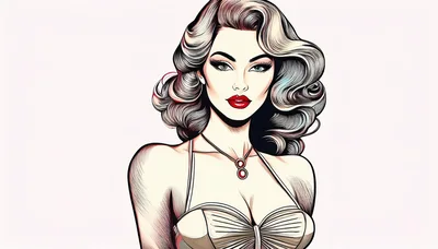Vintage Pinup Style Illustration Of A Glamorous Woman