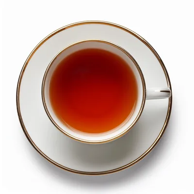 Top Down View Of A Tea Cup On Saucer