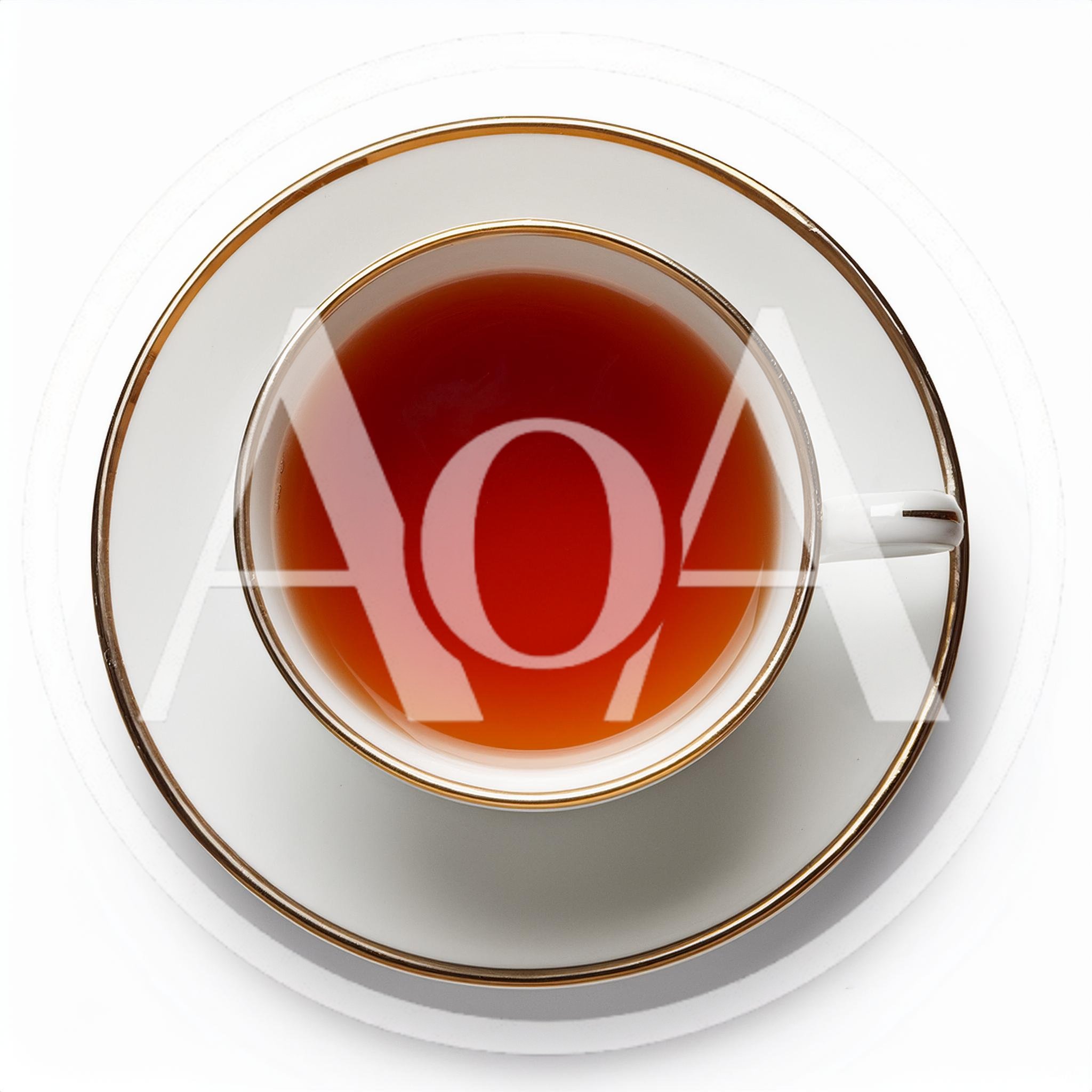 Top Down View Of A Tea Cup On Saucer