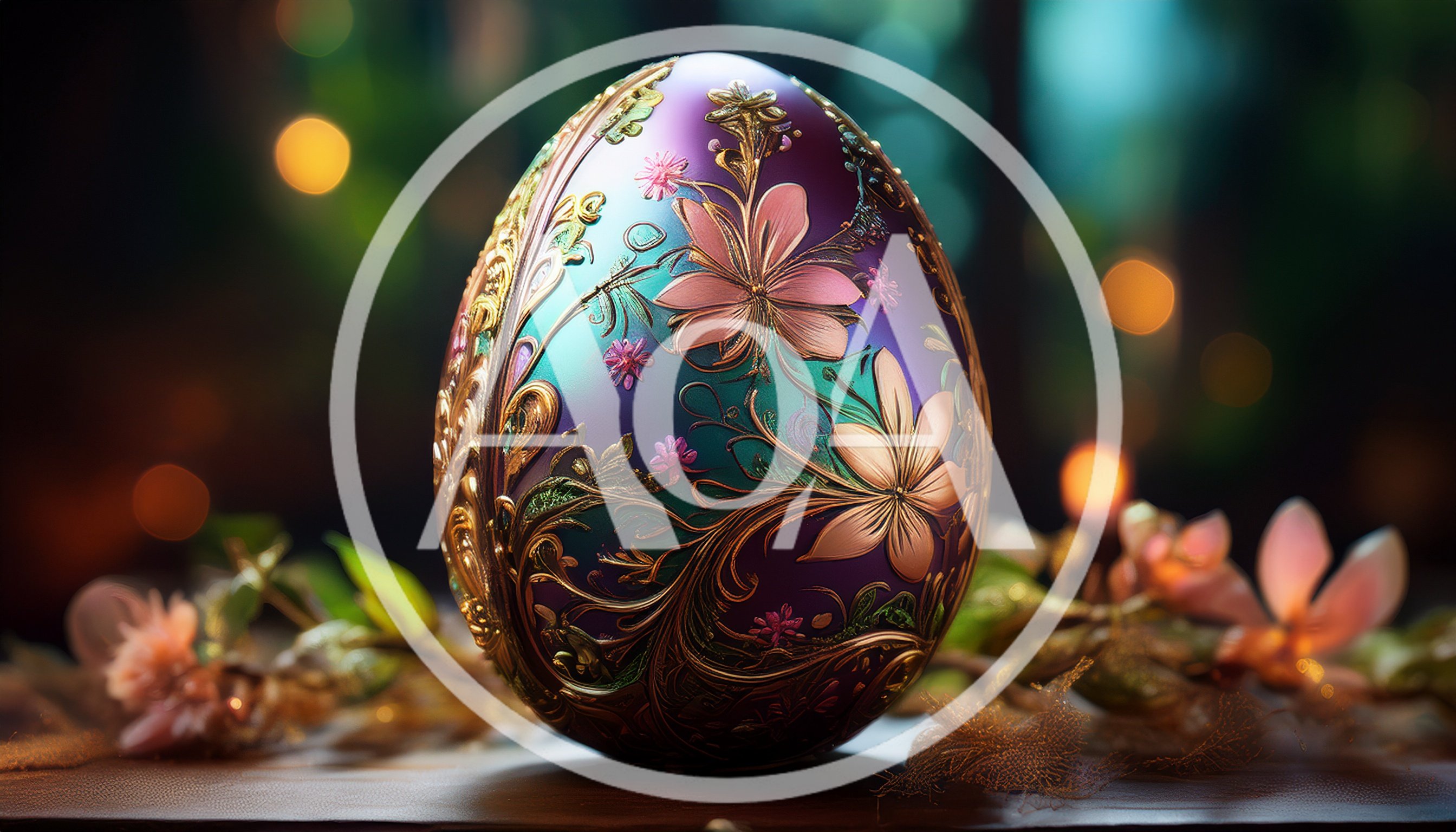 Ornate Decorative Easter Egg With Floral Filigree