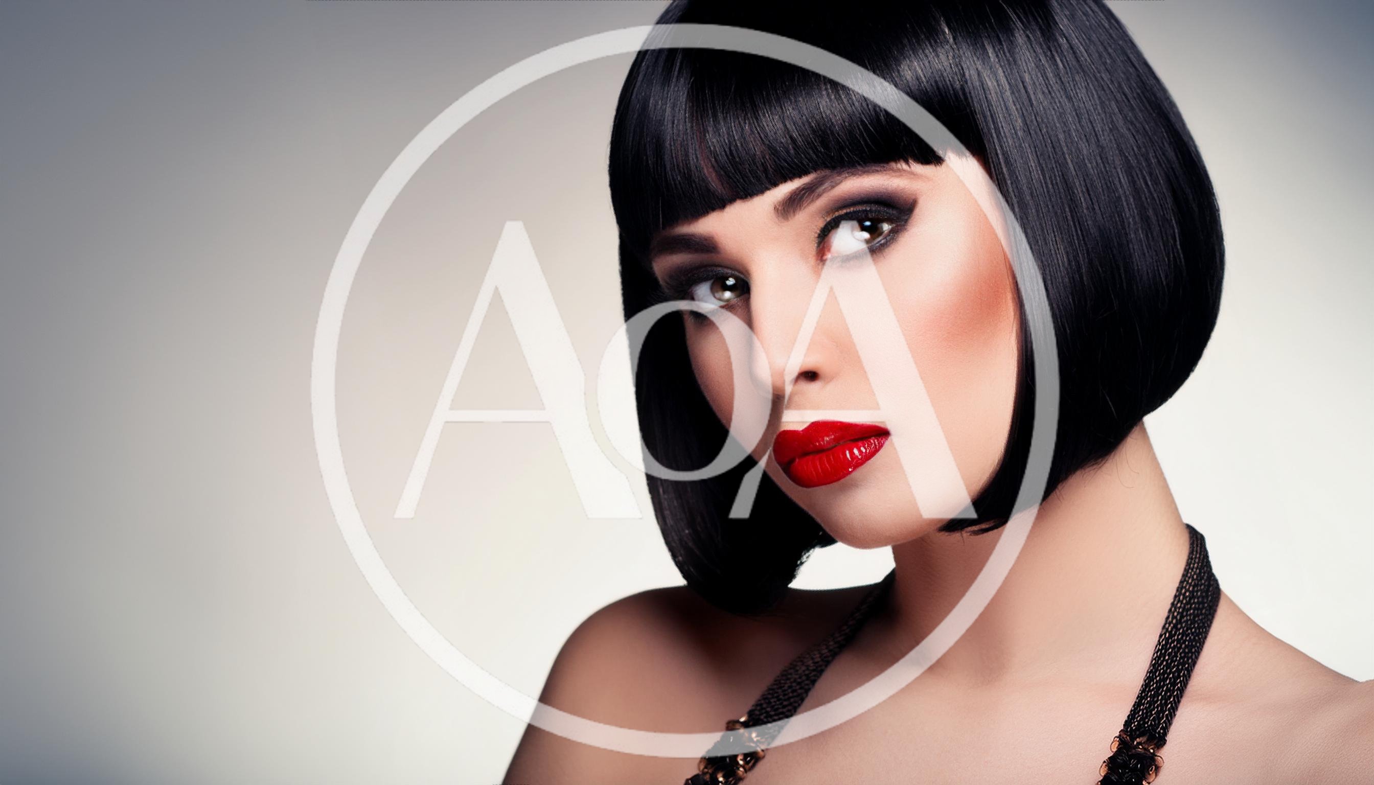 Portrait Of A Beautiful Woman With Bob Haircut