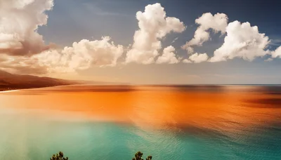 Vibrant Sunset Over Tropical Coastal Waters