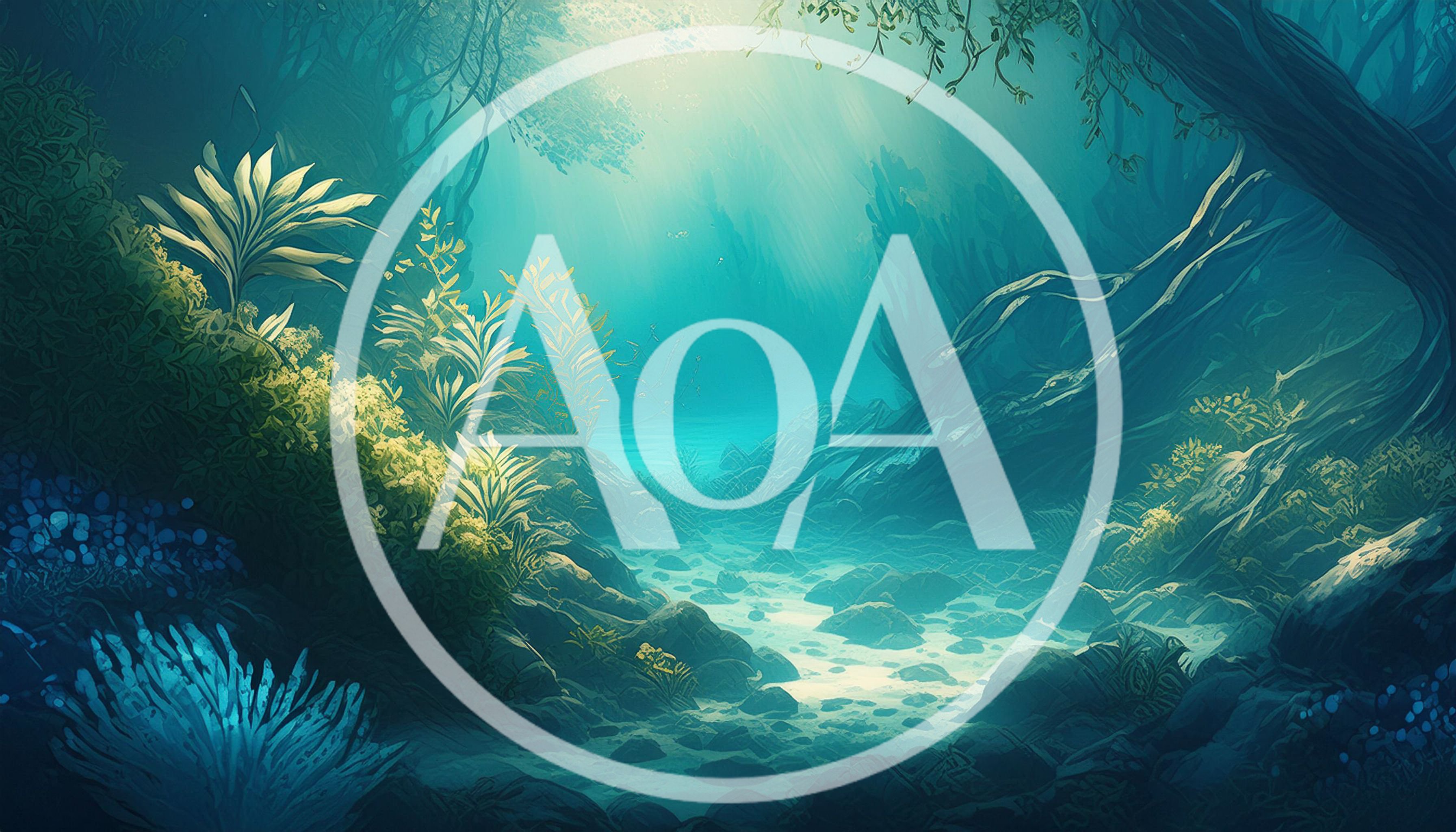 Underwater Forest Scene With Glowing Aquatic Plants