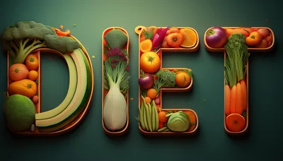 Vegetable Shaped Letters Spelling Diet