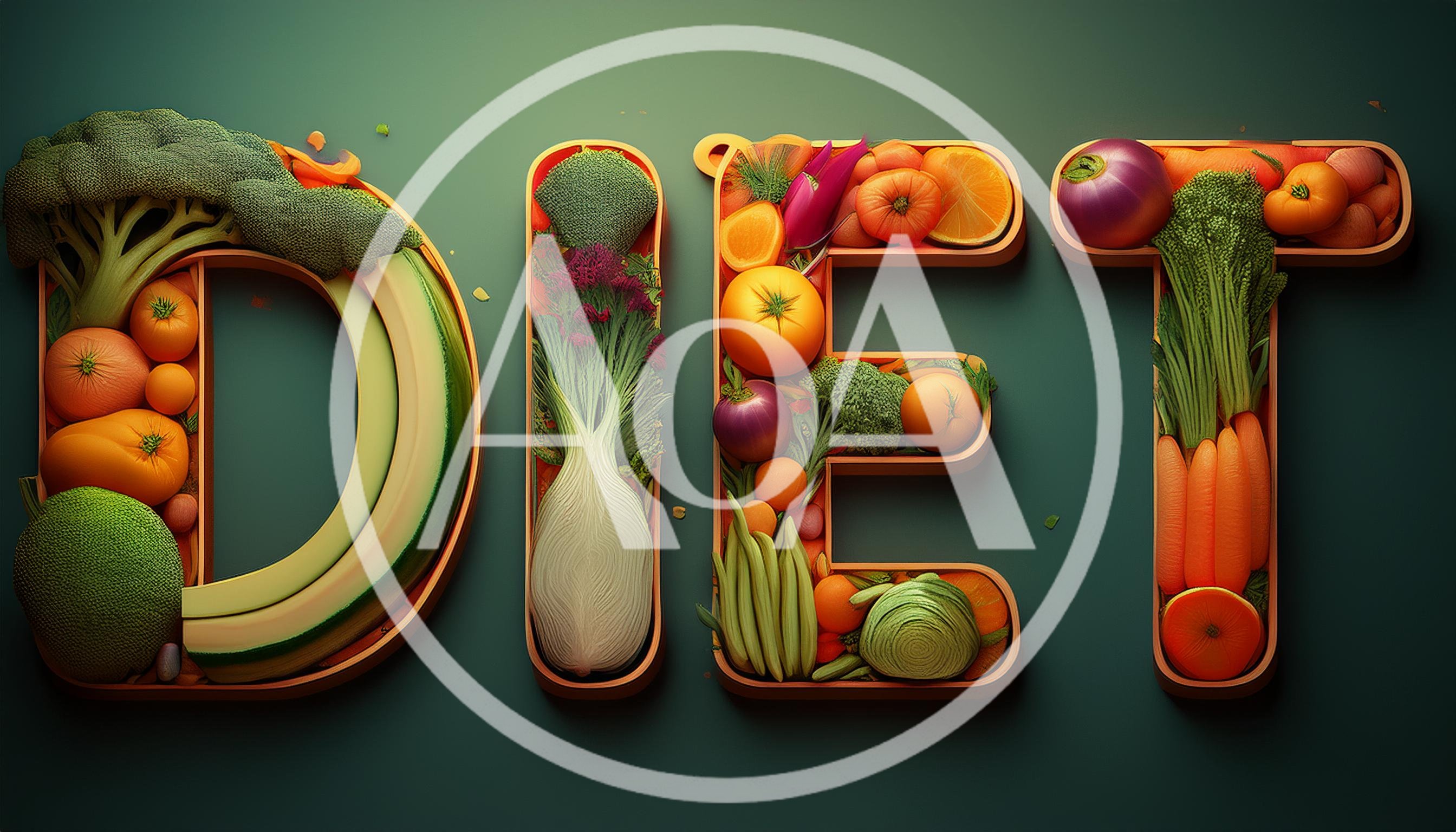 Vegetable Shaped Letters Spelling Diet