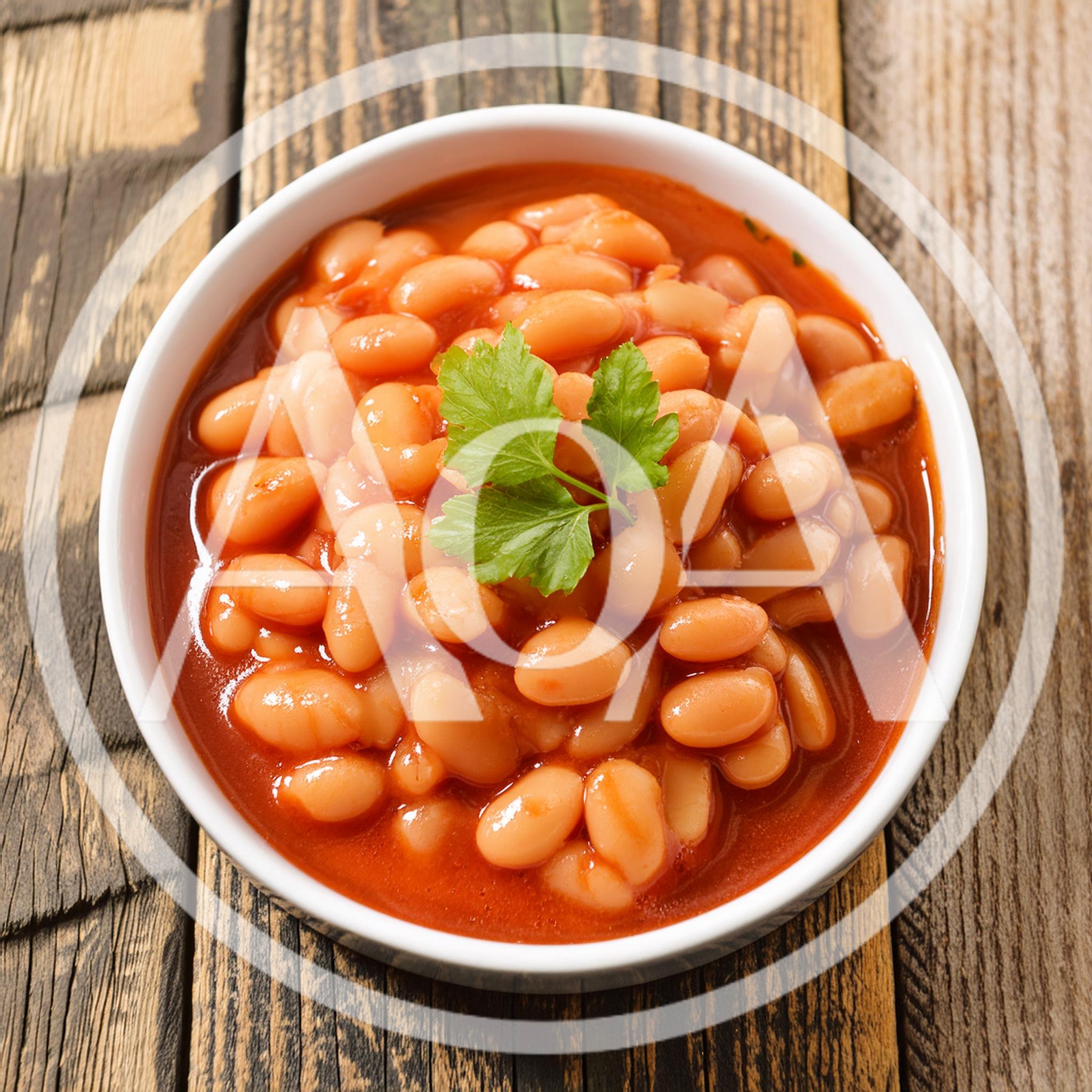 Bowl Of Baked Beans In Tomato Sauce