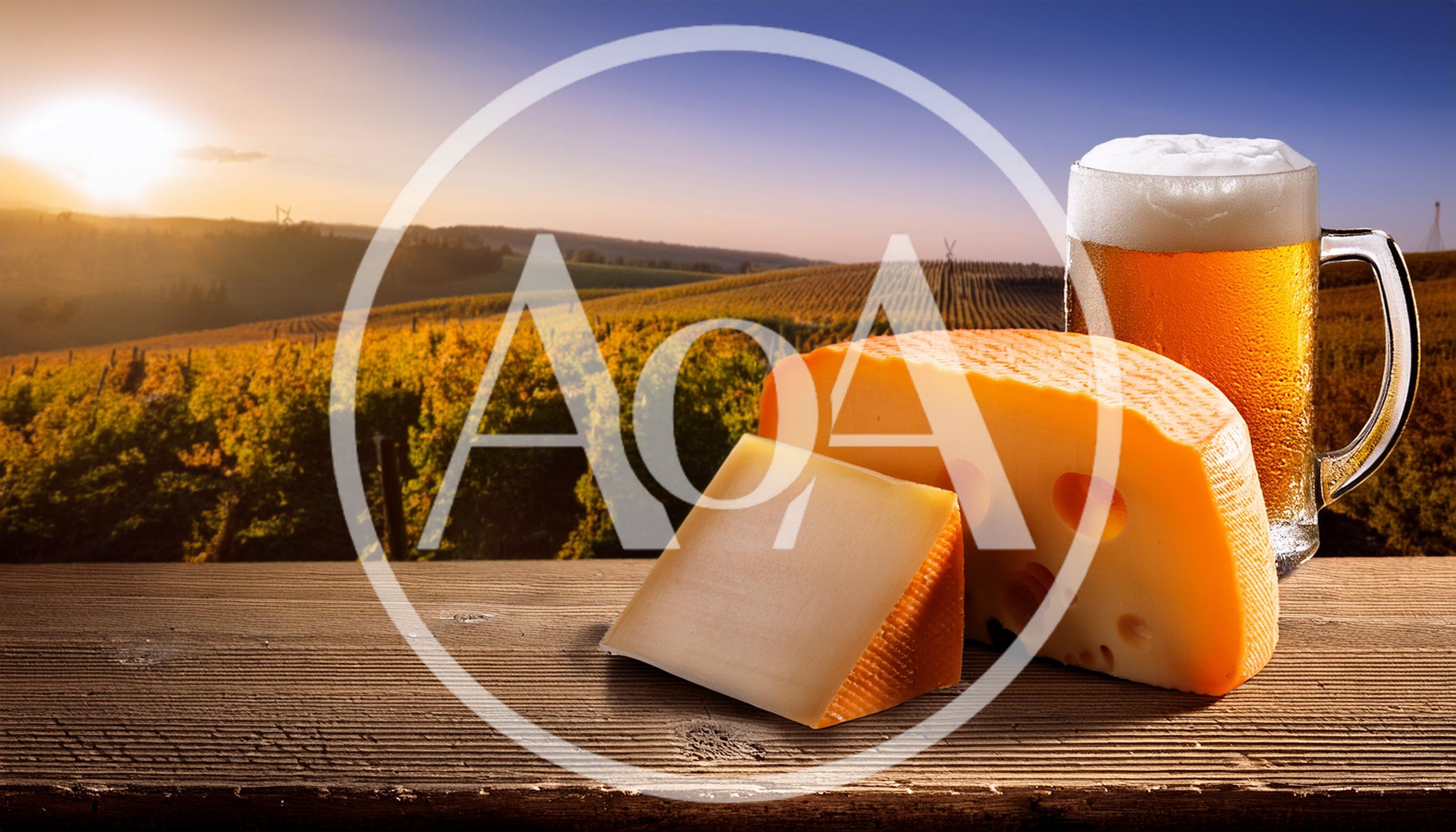 Cheese Wedge And Beer Mug On Wooden Table
