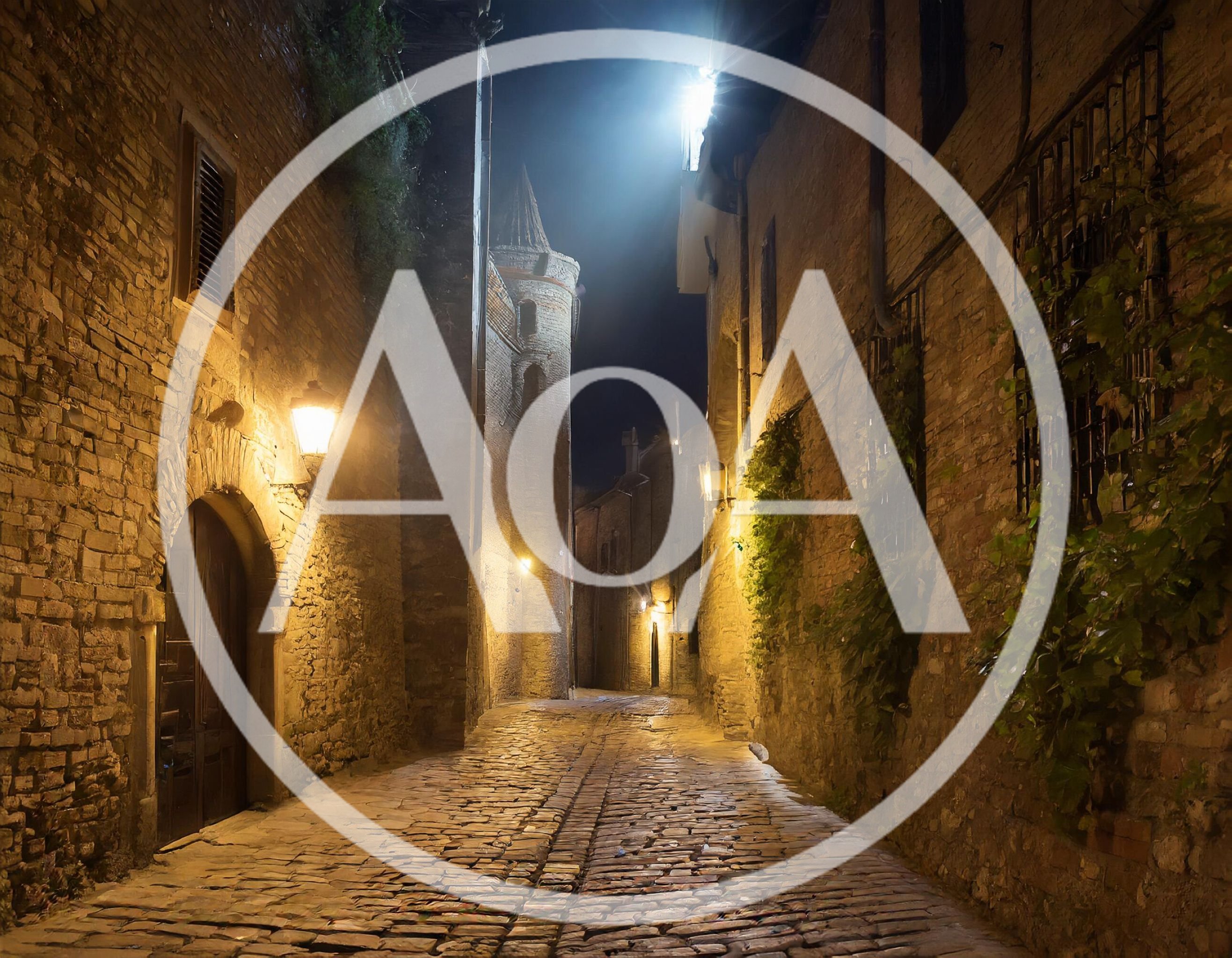 Narrow Cobblestone Street In A Medieval Italian Village