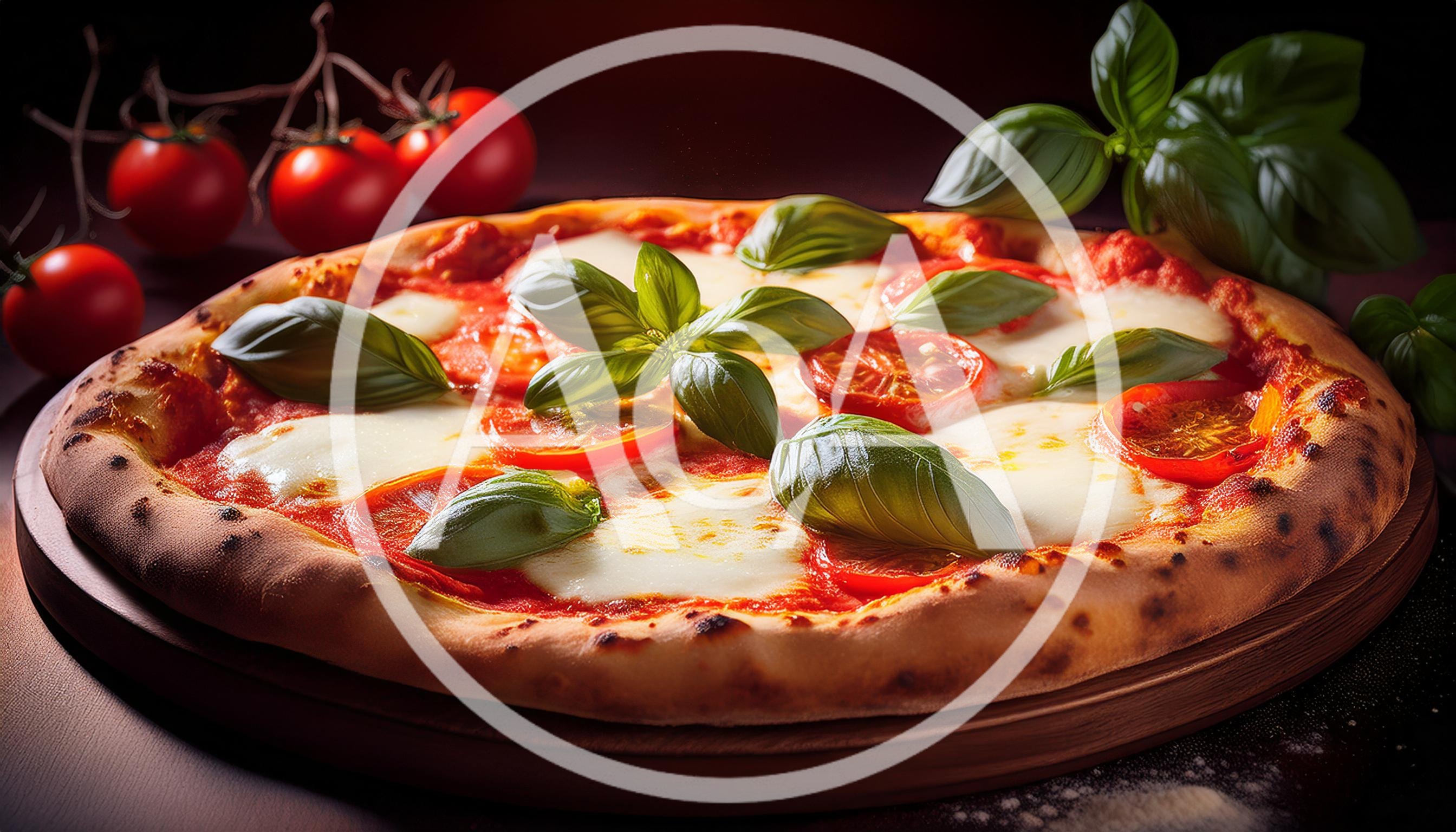 Fresh Margherita Pizza With Basil And Tomatoes