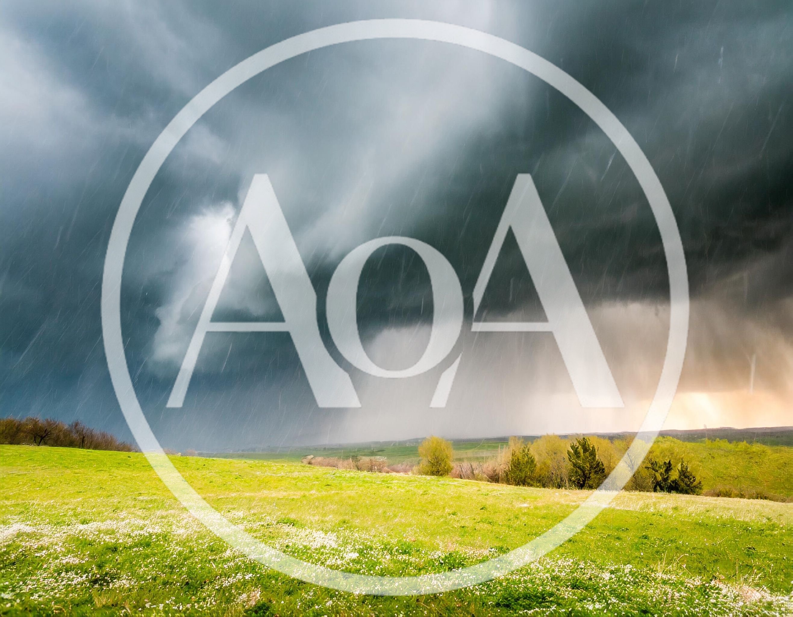 Dramatic Storm Clouds Over A Green Meadow