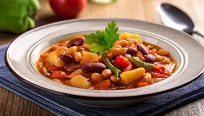 Bowl Of Hearty Vegetable Bean Stew