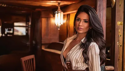 Portrait Of A Beautiful Woman In A Rustic Interior