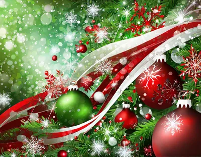 Festive Christmas Tree Decoration With Ornaments And Ribbons